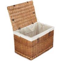 Red Hamper 60cm Double Steamed Chest Picnic Basket with Cotton Lining in White