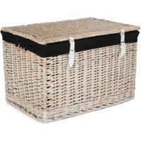 Red Hamper 60cm White Wash Chest Picnic Basket with Black Cotton Lining