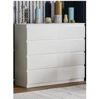 Home Discount Vida Designs Denver 8 Drawer Storage Chest Bedroom Organizer in White