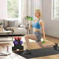 SPORTNOW Hex Dumbbells Set with Dumbbell Rack, 2 x 1kg, 2 x 2kg, 2 x 3kg in Pink