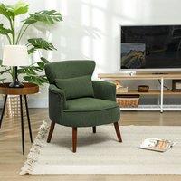 HOMCOM Armchair with Padded Seat & Backrest for Living Room, Green