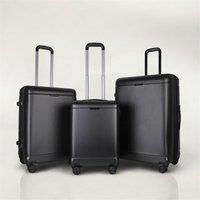 JLY Matte Metallic Black Suitcase Set, 100% PC, TSA Lock, Ultra-Quiet Wheels | Size: 3 Pack