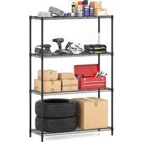 Gymax 4-Tier Adjustable Wire Shelving Unit Utility Display Shelf for Kitchen in Black