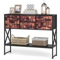 Costway Console Table Sofa Table w/ 4 Fabric Drawers & Shelf Entryway Table