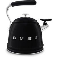 Smeg WKF01BL Whistling Kettle for Hobs, Stainless Steel, 2.3 liters, Black | Size: A