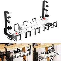 Havendro 1PCS Under Desk Cable Management Tray No Drill Tidy Wire Storage in Black