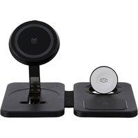Living and Home 3-in-1 Foldable Magnetic Wireless Charger in Black