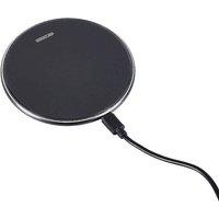 Living and Home Round Aluminium Alloy Fast Wireless Charger in Black