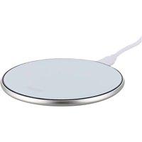 Living and Home Round Aluminium Alloy Fast Wireless Charger in Silver