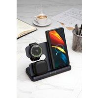 Living and Home 3-in-1 Magnetic Wireless Charger in Black