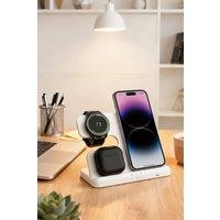 Living and Home 3-in-1 Magnetic Wireless Charger in White