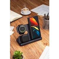 Living and Home 3-in-1 Magnetic Wireless Charger in Black