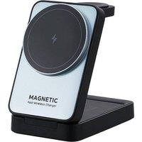 Living and Home 3-in-1 Foldable Magnetic Wireless Charger in Black