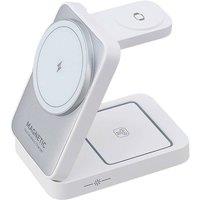 Living and Home 3-in-1 Foldable Magnetic Wireless Charger in White