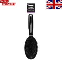 SHEDS AND FENCE LTD Cushion Hair Brush Detangling Soft Bristle Hairbrush for All Hair Type in Black