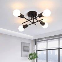 NIVOR 4-Light Rustic Black Chandeliers Industrial Sputnik Ceiling Lamp E27