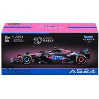 Bburago 1:43 F1 BWT Alpine F1 Team A523 2024 With Helmet Gasley Model Car