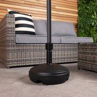 Charles Bentley Outdoor Plastic Round 7L Umbrella Base - 33cm Dia in Black