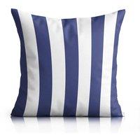 Luxury Living Wide Striped Large Outdoor Water-repellant Cushion in Blue | Size: 1 Pack