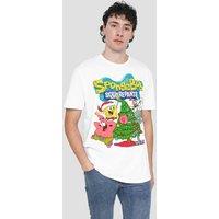 Nickelodeon Spongebob Squarepants Christmas Tree T-Shirt, White | Size: 2XL