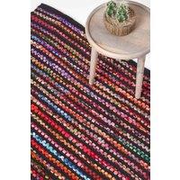 Homescapes Handwoven Multi Coloured Chindi Folk Rug | Size: 120 cm x 170 cm