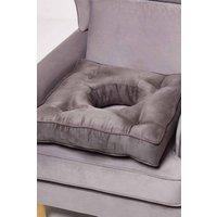 Homescapes Faux Suede Coccyx Cushion in Grey | Size: 50 cm x 50 cm