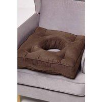 Homescapes Faux Suede Coccyx Cushion in Brown | Size: 50 cm x 50 cm