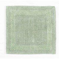 Homescapes Luxury Square Bath Mat 1600GSM 100% Cotton Reversible Shower Mat, 50cm in Pale Green