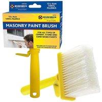 BARGAINS-GALORE Set Of 2 Emulsion Masonry Paint Brush Paint Rough Surfaces Vinyl Diy in Yellow