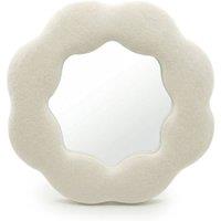 Serenityy Soft Wall Flower Mirror - Stone, 25.4 x 25.4 x 2.3 cm in Stone | Size: 0.5m x 1m