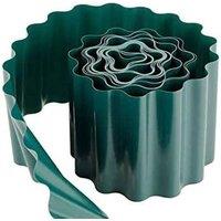 Marco Paul 30m - 1 Roll Durable Green Plastic Heavy Duty Lawn Edging Roll - Wavy - 15cm Height