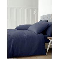 Catherine Lansfield Brushed Cotton 100% Cotton Duvet Cover Set in Navy | Size: Super King