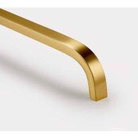 PUSHKA HOME Solid Brass Curved Bar Handle with Hole Centre 448mm - Gold
