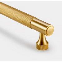 PUSHKA HOME Solid Brass Knurled Bar Handle with Hole Centre 128mm - Gold
