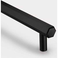 PUSHKA HOME Solid Brass Hexagonal Bar Handle with Hole Centre 128mm - Black