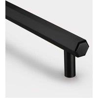 PUSHKA HOME Solid Brass Hexagonal Bar Handle with Hole Centre 320mm - Black