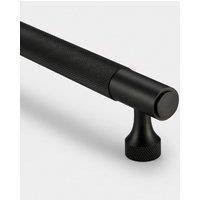 PUSHKA HOME Solid Brass Knurled Bar Handle with Hole Centre 160mm - Black