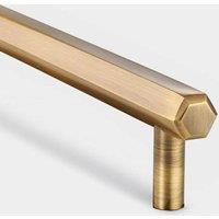 PUSHKA HOME Solid Brass Hexagonal Bar Handle with Hole Centre 160mm - Antique Gold