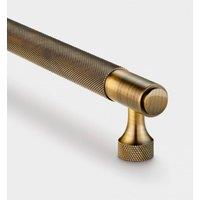 PUSHKA HOME Solid Brass Knurled Bar Handle with Hole Centre 128mm - Antique Gold