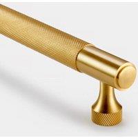 PUSHKA HOME Solid Brass Knurled Bar Handle with Hole Centre 160mm - Gold