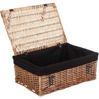 Red Hamper Wicker Large Cotton Lined Hamper in Black