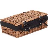 Red Hamper Wicker Small Packaging Cotton Lined Basket in Black