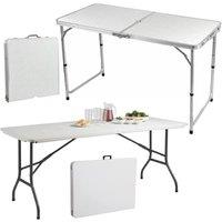 BARGAINS-GALORE 6ft Heavy Duty Folding Table Strong Portable Dining Camping Organiser in White