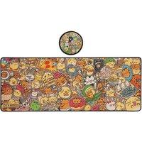 Fuzzballs Large Non-Slip Desk Pad & Coaster Set - Cute Chibi Anime Style
