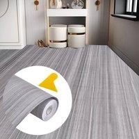 Ventryn 10m Grey Wood Effect Waterproof Vinyl Flooring Roll for Kitchen & Bath