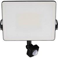 TCP 50W LED Floodlight with PIR Motion Sensor in Black