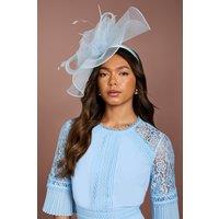 Coast Women's Structured Mesh Bow Flat Fascinator in Dusty Blue