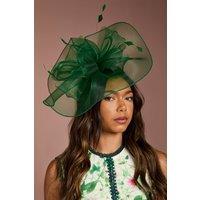 Coast Women's Structured Mesh Bow Flat Fascinator in Emerald