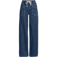 Lands' End Women's Relaxed Straight Leg Drawstring Jeans in Dark Blue | Size: 20