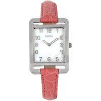 Bertha Women's Marisol Swiss MOP Leather-Band Watch in Coral